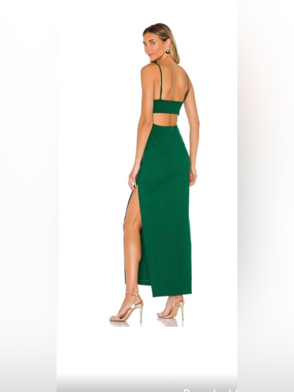 Revolve Emerald Green Maxi Dress with open back